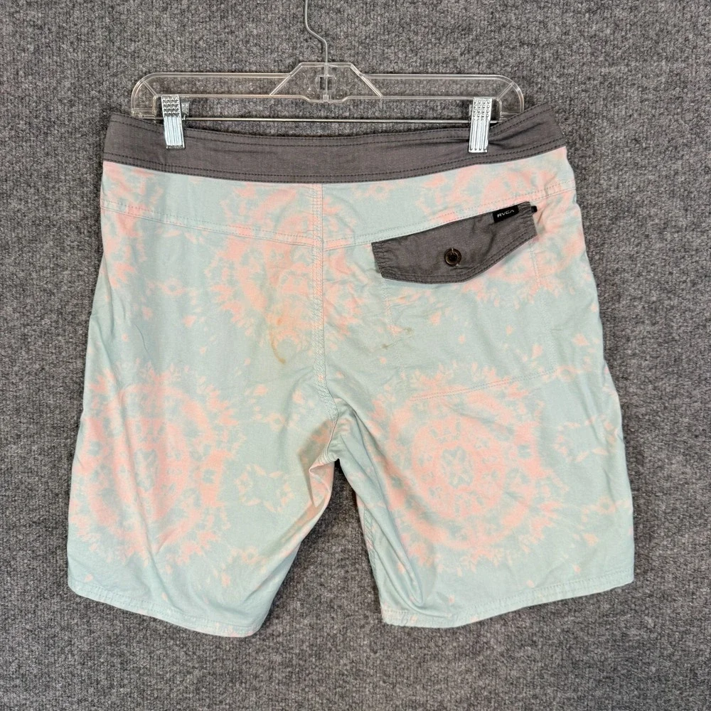 RVCA‎ Swim Shorts Mens 31 Blue Tie Dye Stretch Performance Drawstring Nature